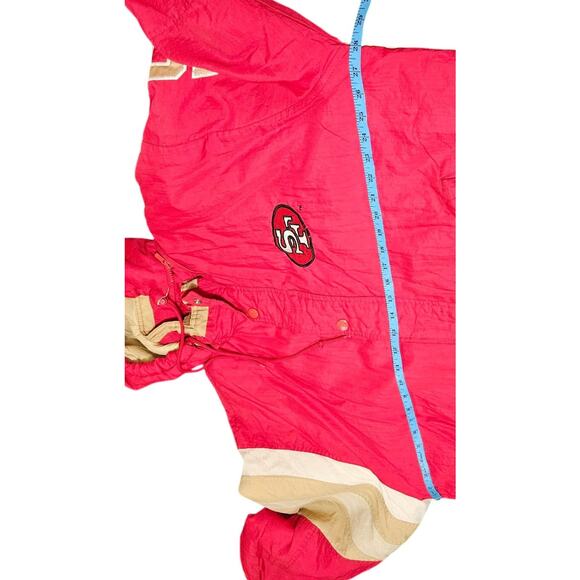 Vtg 49ers Starter Parka Authentic Pro Line 90s Big Logo Nylon Removable Hood XL - Picture 6 of 16